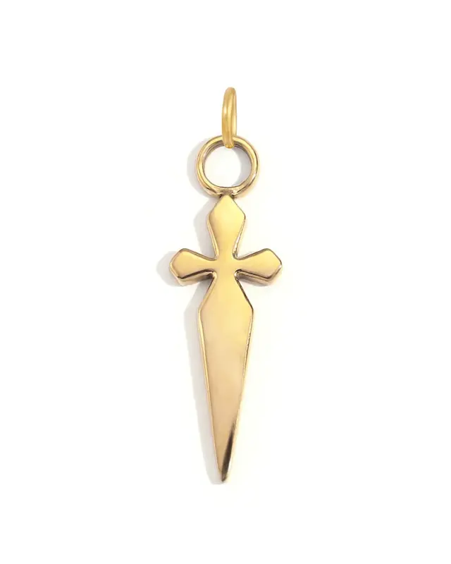 Cross Dagger Charm | Metal Color: Gold