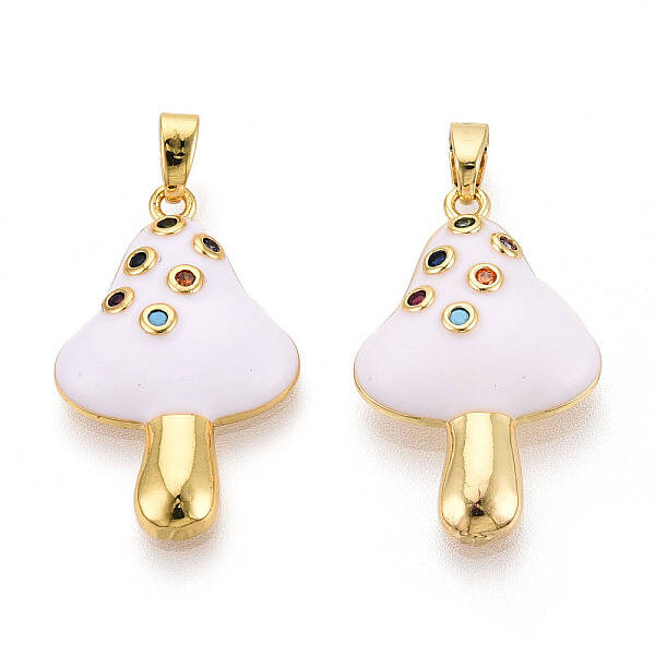 Brass Micro Pave Cubic Zirconia Pendants