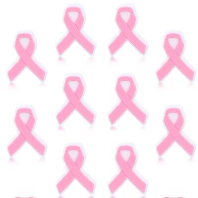 10Pcs Awareness Ribbon Silicone Focal Beads