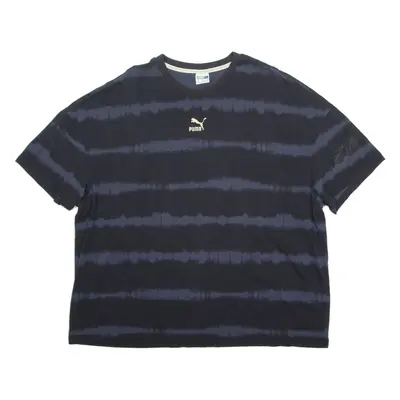 PUMA Tie-Dye Mens T-Shirt Black Crew Neck XL