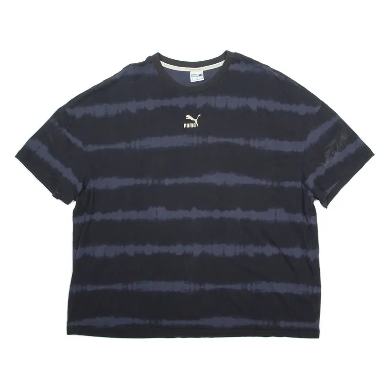 PUMA Tie-Dye Mens T-Shirt Black Crew Neck XL