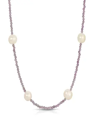 Tavi Necklace | Gemstone: Amethyst | Metal Color: Silver