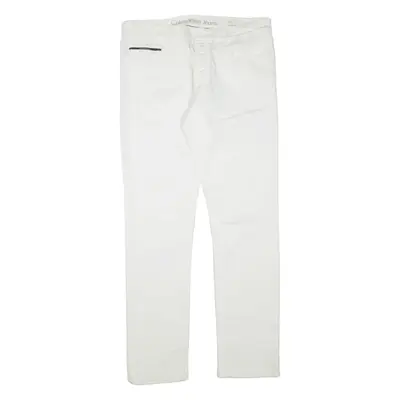 CALVIN KLEIN JEANS Womens Jeans White Slim Straight W34 L34