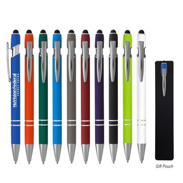 100 Customized Incline Stylus Pen - Rubberized Aluminum
