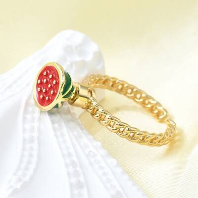 Brass Enamel Open Cuff Rings for Women