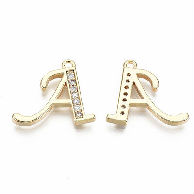 Brass Micro Pave Clear Cubic Zirconia Pendants
