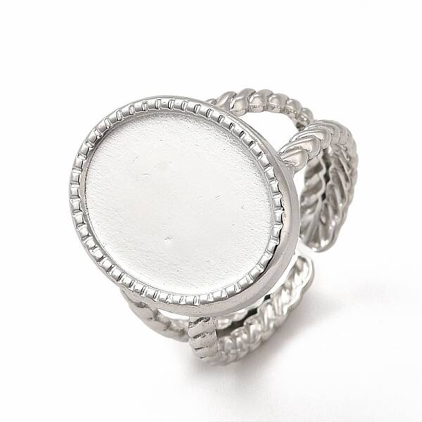Non-Tarnish 304 Stainless Steel Open Cuff Ring Settings