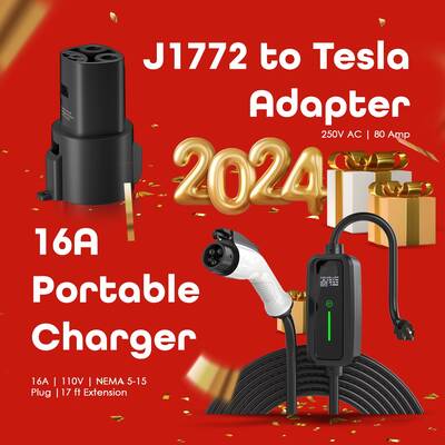Rexing J1772 To Tesla Bundle | J1772 16A Portable Charger + Rexing J1772 to Tesla Charging Adapter