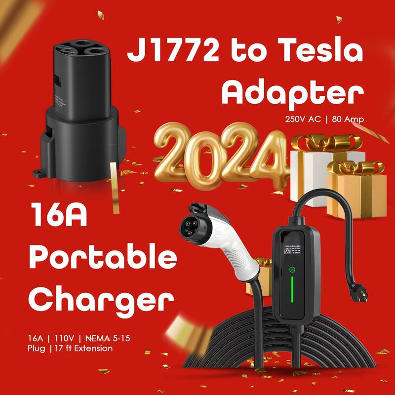 Rexing J1772 To Tesla Bundle | J1772 16A Portable Charger + Rexing J1772 to Tesla Charging Adapter