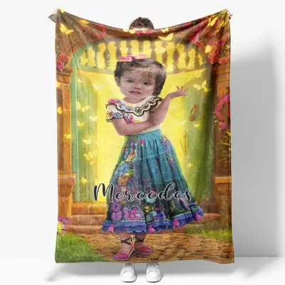 Personalized Photo Minority Girl Arch Door Blanket - Lofaris
