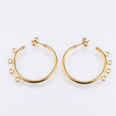 Ion Plating(IP) 304 Stainless Steel Stud Earring Findings