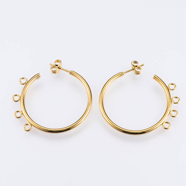 Ion Plating(IP) 304 Stainless Steel Stud Earring Findings