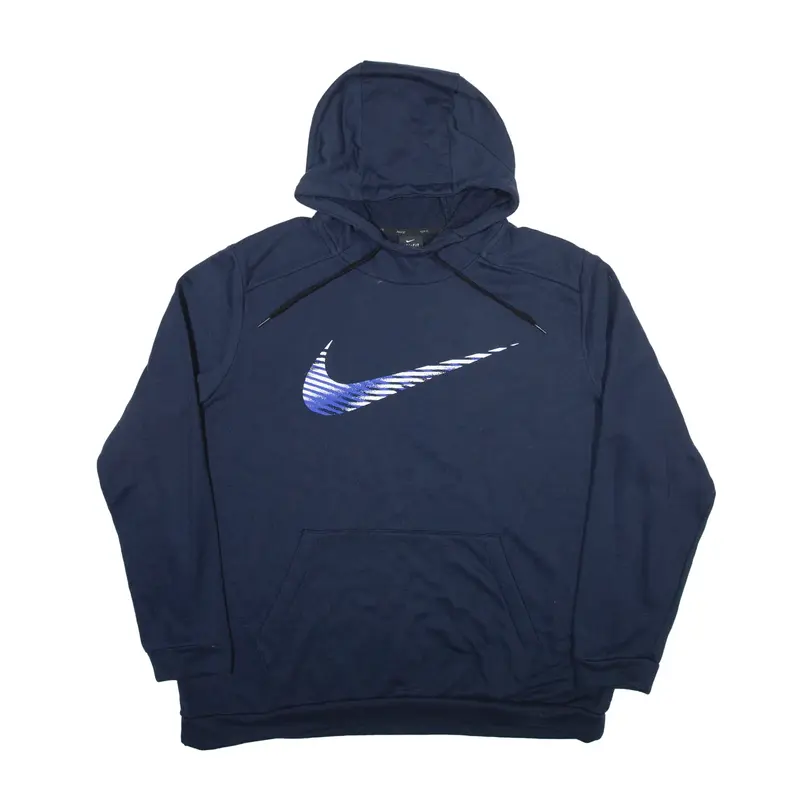 NIKE Dri-Fit Standard Fit Hoodie Blue Pullover Mens XL