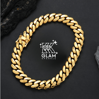 Men’s Gold Miami Curb Cuban Link Chain Necklace Heavy Stainless Steel, 8-22mm, 16-30 in, Great Gift, Birthday, Matching Acc...