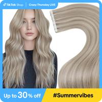 LaaVoo Tape in Hair Extensions Real Human Hair Ombre Balayage Skin Weft 20 Counts Summervibes