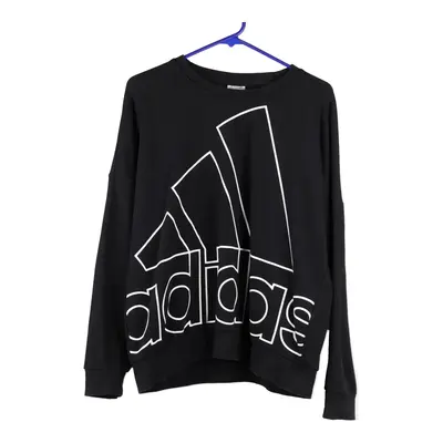 Adidas Spellout Sweatshirt - Medium Black Cotton