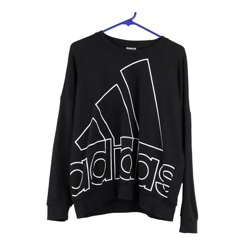 Adidas Spellout Sweatshirt - Medium Black Cotton
