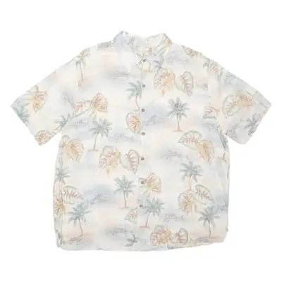 BATICK BAY Beach Fish Mens Shirt Beige Crazy Pattern XL