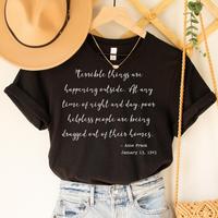 Anne Frank Quote Shirt, Jan 13, 1943