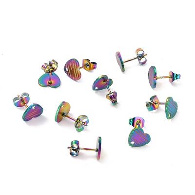 Ion Plating(IP) 304 Stainless Steel Stud Earring Findings