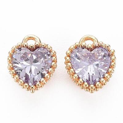 Brass Micro Pave Cubic Zirconia Charms