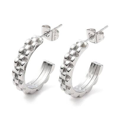Non-Tarnish 304 Stainless Steel Round Stud Earrings