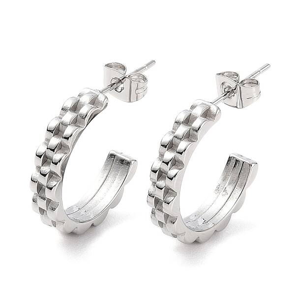 Non-Tarnish 304 Stainless Steel Round Stud Earrings