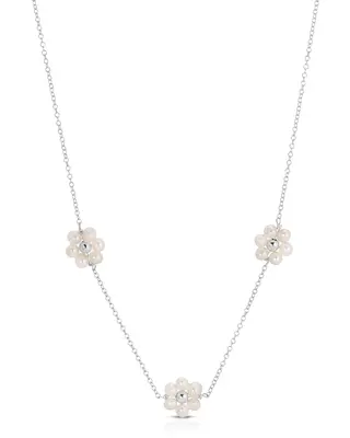 Fiores Choker Necklace | Metal Color: Silver | Length: Necklace (16 - 18 inches)