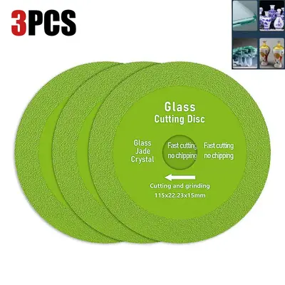 LOZLIN 3pcs 115mm Glass Saw Blade Marble Ceramic Tile Diamond Saw Blade Jade Crystal Grinding Saw Blade Tool Accessories High...