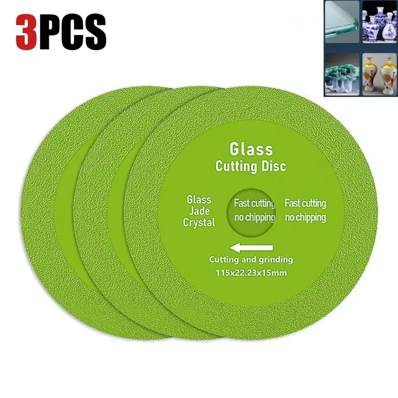 LOZLIN 3pcs 115mm Glass Saw Blade Marble Ceramic Tile Diamond Saw Blade Jade Crystal Grinding Saw Blade Tool Accessories High...