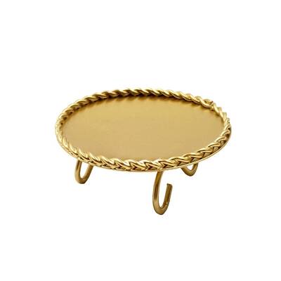 Flat Round Iron Plate Candle Holder