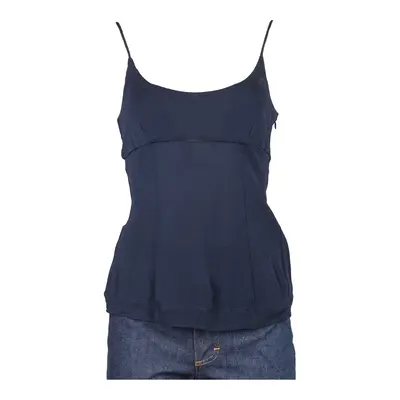 Cheap & Chic Moschino Strap Top - Large Navy Viscose