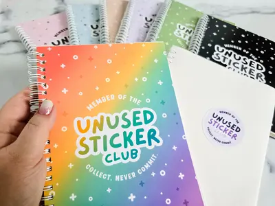 Reusable Sticker Book, Unused Sticker Club book for Sticker Collector, 6x8\
