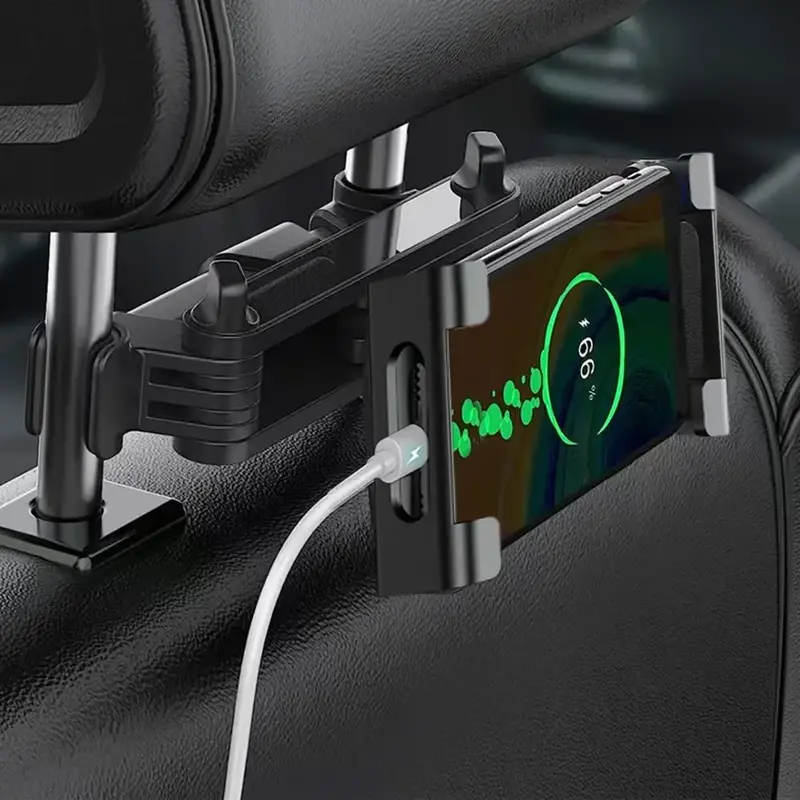 Car Headrest Tablet Mount, 1 Count Adjustable Car Headrest Phone Holder, Car Phone Hanging Rack, Car Interior Accessories
