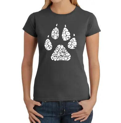 Dog Mom - Women's Word Art T-Shirt - Pink - X-Large