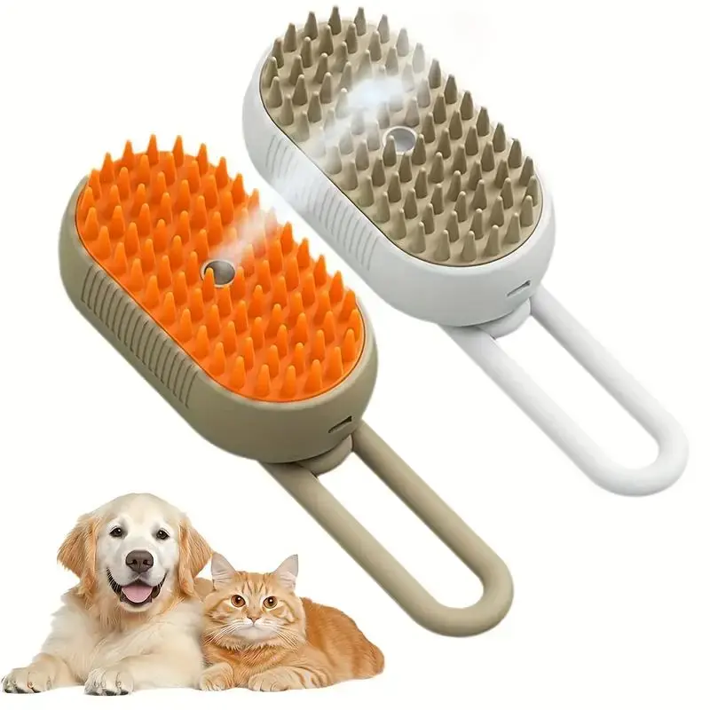 Pet Steam Brush,Cat Dog Hair Remover, Adjustable Pet Hair Remover,Pet Steamy Mist,Steam Pet Brush for