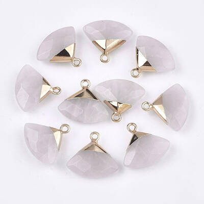 Electroplate Natural Rose Quartz Pendants