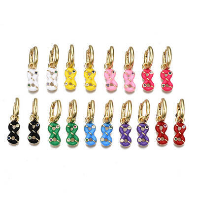 Brass Micro Pave Cubic Zirconia Huggie Hoop Earrings