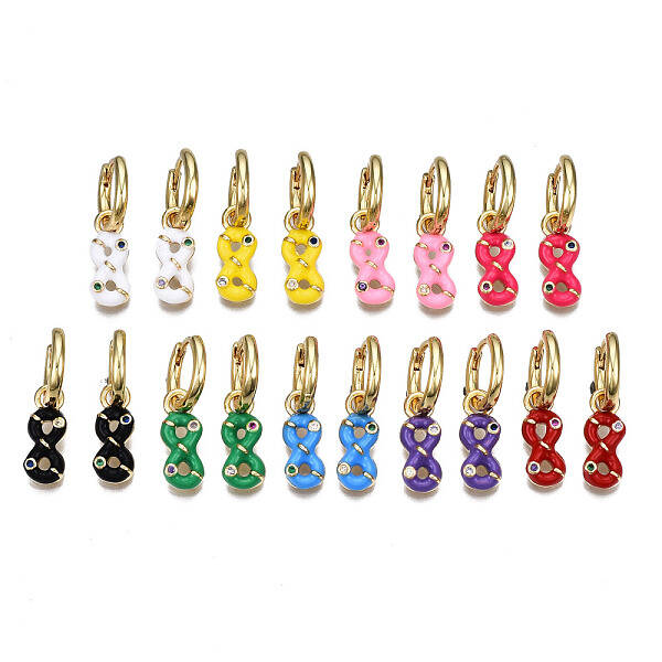 Brass Micro Pave Cubic Zirconia Huggie Hoop Earrings