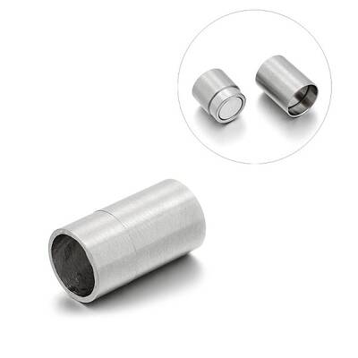Tarnish Resistant Matte 304 Stainless Steel Column Magnetic Clasps with Glue-in Ends