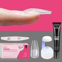 Beetles Tipex Instant Apex Nail Tips Square Stiletto Almond Coffin Nail Tips Nail Thick Acrylic Nail Kit for Flat Nails Manic...