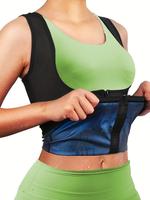 Women's Solid Zipper Front Sports Sauna Top, Zip Front Body Shaping Shapewear Top for Sports Workout Gym Exercise, Casual Wor...