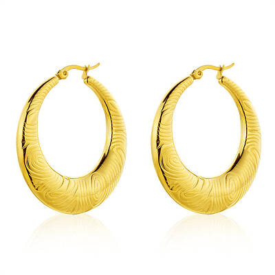 European Style Heart Stud Earrings Gold Plated Stainless Steel Women's Jewelry