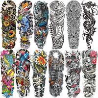 Temporary Sleeve Tattoo for Men and Women (L19“xW7”),Waterproof Realistic Fake Tattoos Long lasting，Halloween Full Arm ...