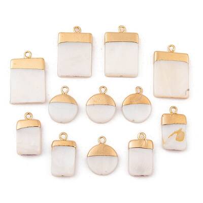Electroplate Natural Freshwater Shell Pendants