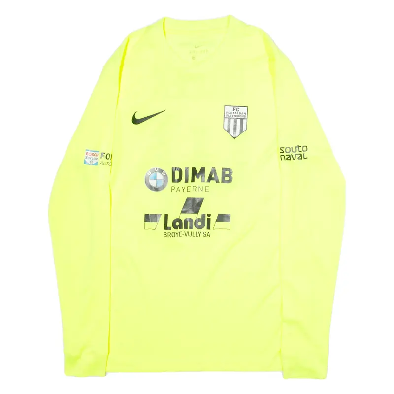 NIKE FC Mens T-Shirt Green Long Sleeve M
