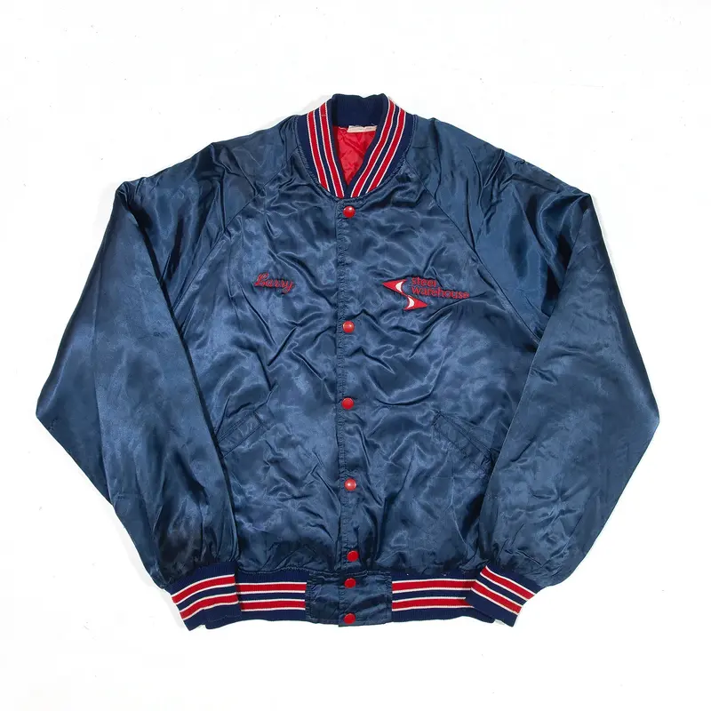 HOME ATHLETIC APPAREL Worker Insulated Bomber Satin Jacket Blue Mens M