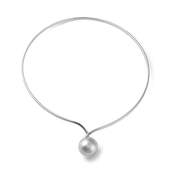 Non-Tarnish 304 Stainless Steel Round Ball Pendant Choker Necklaces