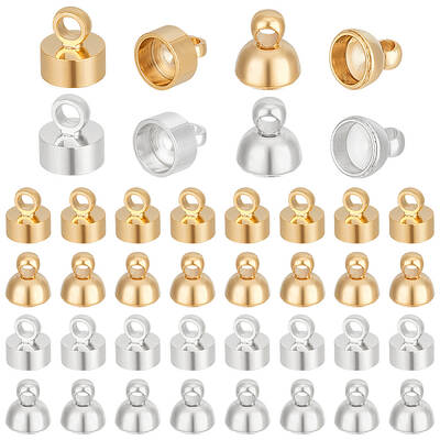 48Pcs 4 Styles Brass Pendant Bails