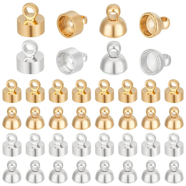 48Pcs 4 Styles Brass Pendant Bails